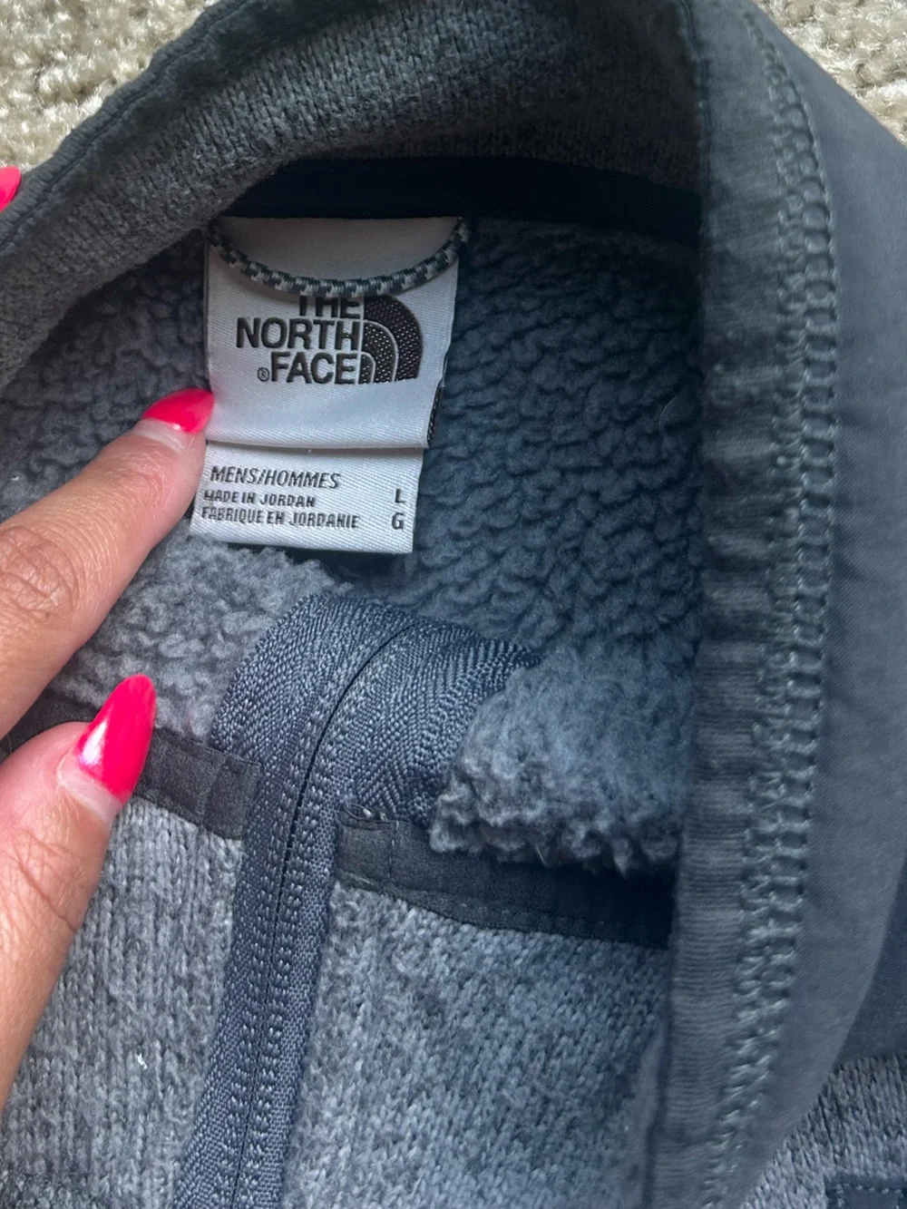 The North Face Men's Gray Full-Zip Lightweight Fleece Jacket